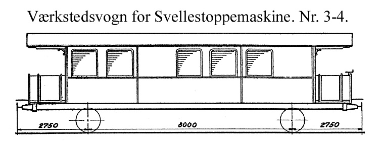 DSB Værkstedsvogn for Svellestoppemaskine nr. 3